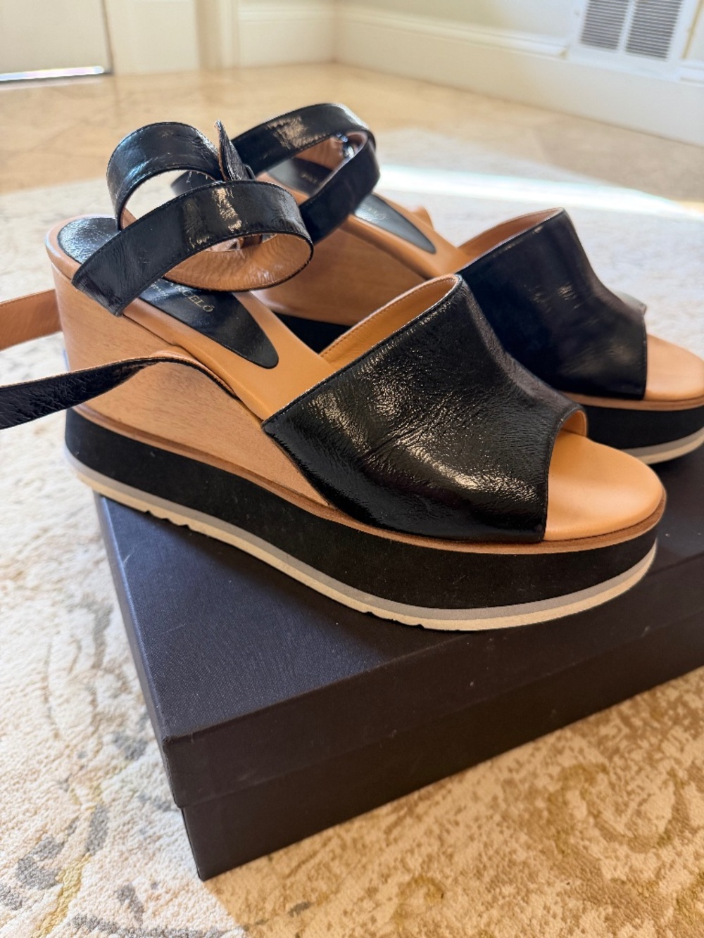 Palermo Barcelo Black Leather Platforms
